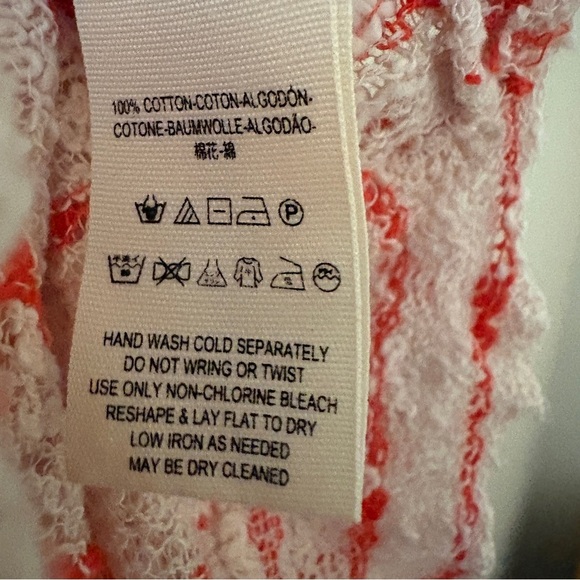 We The Free Red Stripe Slouchy Distressed Sweater | Size S | 100% Cotton Knit - Picture 4 of 4